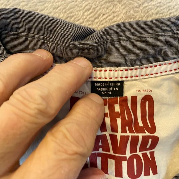 Buffalo David Bitton Mens Striped Button-Up Shirt S Blue Long Sleeve Cotton Casu - Picture 9 of 12